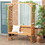 Outsunny Patio Garden Bench Arbor Arch with Pergola and 2 Trellises, 3 Seat Natural Wooden Outdoor Bench for Grape Vines & Climbing Plants, Backyard Decor, Brown W2225P200650