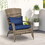 Outsunny Patio Wicker Adirondack Chair, Outdoor All-Weather Rattan Fire Pit Chair w/ Soft Cushions, Tall Curved Backrest and Comfortable Armrests for Deck or Garden, Dark Blue W2225P200656