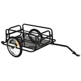 Aosom Bike Cargo Trailer for Hefty Loads, Foldable Compact Storage, Universal Hitch, Bike Wagon Bike Trailer Bicycle Cargo Trailer Bike Attachment with 16