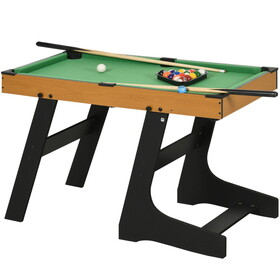 Soozier 38" Foldable Billiards Tabletop Game, Pool Table Set, Fun for the Whole Family with Easy Folding for Storage, Balls, Cues, Chalk, Brush for Game Room, Man Cave W2225P200671