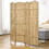 HOMCOM Room Divider, 4 Panel Folding Privacy Screen, 5.6' Tall Freestanding Wall Partition for Home Office, Bedroom, Nature Wood W2225P200679