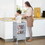 Qaba Wooden Kitchen Step Stool for Kids, Foldable Toddler Tower, Helper Stool for Kitchen Counter with Support Handles Safety Rail, Gray W2225P200690