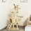 PawHut 53" Plush Sturdy Interactive Cat Condo Tower Scratching Post Activity Tree House - Beige W2225P200704