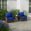 Outsunny 4-Piece Patio Chair Cushion and Back Pillow Set, Seat Replacement Patio, Cushions Set for Outdoor Garden Furniture, Navy Blue W2225P200708