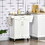 HOMCOM Kitchen Island on Wheels, Rolling Kitchen Cart with Stainless Steel Countertop, Drawer, Towel Rack and Spice Rack, Utility Storage Trolley, White W2225P200710