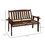 Outsunny Wood Outdoor Bench, 2-Person Garden Bench with Cupholder Armrests, Slatted Seat and Backrest, Park Bench for Patio, Porch, Lawn, Deck, Carbonized W2225P200711