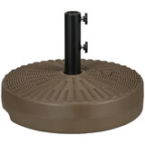 Outsunny 64 lbs. Fillable Umbrella Base with Steel Umbrella Holder, Round Umbrella Stand for 1.5