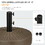 Outsunny 64 lbs. Fillable Umbrella Base with Steel Umbrella Holder, Round Umbrella Stand for 1.5" or 2" Umbrella Poles, Heavy Duty for Outdoor, Lawn, Deck, Poolside, Brown W2225P200712