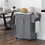 HOMCOM Kitchen Island on Wheels, Rolling Kitchen Cart with Stainless Steel Countertop, Drawer, Towel Rack and Spice Rack, Utility Storage Trolley, Gray W2225P200726