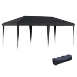Outsunny 10' x 20' Pop Up Canopy Tent, Upgraded Heavy Duty Tents for Parties, Outdoor Instant Gazebo Sun Shade Shelter with Carry Bag, for Catering, Events, Wedding, Backyard BBQ, Black W2225P200731