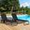 Outsunny Folding Chaise Lounge Pool Chairs, Outdoor Sun Tanning Chairs with Canopy Shade, Reclining Back, Steel Frame and Side Pocket for Beach, Yard, Patio, Black W2225P200745