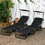 Outsunny Folding Chaise Lounge Pool Chairs, Outdoor Sun Tanning Chairs with Canopy Shade, Reclining Back, Steel Frame and Side Pocket for Beach, Yard, Patio, Black W2225P200745