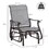 Outsunny Outdoor Glider Chair, Gliders for Outside Patio with Steel Frame and Mesh Fabric for Backyard, Garden, and Porch, Gray W2225P200748