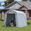 Outsunny 6' x 8' Carport Portable Garage, Heavy Duty Storage Tent, Patio Storage Shelter w/ Anti-UV PE Cover and Double Zipper Doors, for Motorcycle Bike Garden Tools, Light Gray W2225P200751