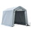 Outsunny 6' x 8' Carport Portable Garage, Heavy Duty Storage Tent, Patio Storage Shelter w/ Anti-UV PE Cover and Double Zipper Doors, for Motorcycle Bike Garden Tools, Light Gray W2225P200751