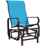 Outsunny Outdoor Glider Chair, Gliders for Outside Patio with Smooth Rocking Mechanism and Lightweight Construction for Backyard, Blue W2225P200759