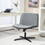 HOMCOM Wide Office Chair, Armless Office Desk Chair, Computer Fabric Vanity Chair with Adjustable Height, Gray W2225P200764