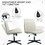 HOMCOM Wide Office Chair, Armless Office Desk Chair, Computer Fabric Vanity Chair with Adjustable Height, Beige W2225P200765