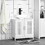 kleankin Modern Under Sink Cabinet with 2 Doors, Pedestal Under Sink Bathroom Cupboard, Bathroom Vanity Cabinet with Adjustable Shelves, White W2225P200766
