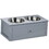 PawHut Elevated Dog Bowls, Raised Dog Bowl Stand with Storage, 2 Stainless Steel Bowls, Pet Feeding Station for Medium Dogs, Indoor Use, 23.6" x 11.8" x 9.4", Gray W2225P200774