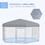 PawHut 6.9' x 6.1' x 4.9' Dog Kennel Outdoor Dog Run with Waterproof, UV Resistant Roof, Lockable Door, for Medium and Large-Sized Dogs, Silver W2225P200785