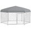 PawHut 6.9' x 6.1' x 4.9' Dog Kennel Outdoor Dog Run with Waterproof, UV Resistant Roof, Lockable Door, for Medium and Large-Sized Dogs, Silver W2225P200785