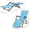 Outsunny Folding Chaise Lounge Chair for Outside, 2-in-1 Tanning Chair with Pillow & Pocket, Adjustable Pool Chair for Beach, Patio, Lawn, Deck, Blue W2225P200792