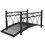 Outsunny 3.3' Metal Arch Zen Garden Bridge with Safety Siderails, Decorative Footbridge, Delicate Scrollwork & Corner Spheres for Stream, Fish Pond, Black W2225P200794