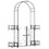 Outsunny 7' Garden Arch Arbor, Metal Arch Trellis with Gate, Garden Archway for Climbing Vines, Wedding Ceremony Decoration, Black W2225P200806
