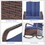 Outsunny Wicker Outdoor Rocking Chair, Patio Recliner with Adjustment Backrest, PE Rattan Lounge Chair with Adjustable Footrest and Cushions for Garden, Backyard, Porch, Blue W2225P200811
