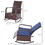 Outsunny Wicker Outdoor Rocking Chair, Patio Recliner with Adjustment Backrest, PE Rattan Lounge Chair with Adjustable Footrest and Cushions for Garden, Backyard, Porch, Blue W2225P200811