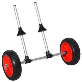 Soozier Universal Kayak Cart, Trolley Trailer Kayak Wheels with Strong Aluminum Frame, Adjustable Width Crossbar, & Large Tires W2225P200816