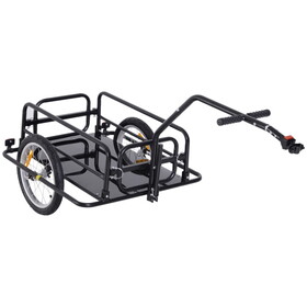 Aosom Bike Cargo Trailer, Bicycle Trailer, Heavy-Duty Bike Wagon Cart, Foldable Compact Storage, with Universal Hitch, 16" Wheels, 88 lbs. Capacity, Black W2225P200824