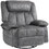 HOMCOM Swivel Rocker Recliner Chair for Living Room, Fabric Reclining Chair for Nursery, Rocking Chair with Footrest, Side Pockets, Charcoal Gray W2225P200839