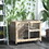 PawHut Indoor Rabbit Hutch with Wheels, Desk and Side Table Sized, Wood Rabbit Cage, Waterproof Small Rabbit Cage, Natural W2225P200852