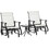 Outsunny 3-Piece Outdoor Gliders Set Bistro Set with Steel Frame, Tempered Glass Top Table for Patio, Garden, Backyard, Lawn, Cream White W2225P200856
