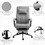 Vinsetto Executive Linen-Feel Fabric Office Chair High Back Swivel Task Chair with Adjustable Height Upholstered Retractable Footrest, Headrest and Padded Armrest, Light Grey W2225P200858
