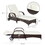 Outsunny Wicker Outdoor Chaise Lounge, 5-Level Adjustable Backrest PE Rattan Pool Lounge Chair with Wheels, Cushion & Headrest, Brown and Cream White W2225P200866
