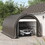 Outsunny 10' x 16' Carport, Heavy Duty Portable Garage Storage Tent with Large Zippered Door, Anti-UV PE Canopy Cover for Car, Truck, Boat, Motorcycle, Bike, Garden Tools, Outdoor Work, Gray