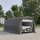 Outsunny 10' x 16' Carport, Heavy Duty Portable Garage Storage Tent with Large Zippered Door, Anti-UV PE Canopy Cover for Car, Truck, Boat, Motorcycle, Bike, Garden Tools, Outdoor Work, Gray
