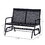 Outsunny Patio 2-Person Wicker Glider Bench Rocking Chair, Outdoor All-Hand Woven PE Rattan Loveseat w/ Ergonomic Design Rocking System for Patio, Garden, Porch, Lawn, Black W2225P200877