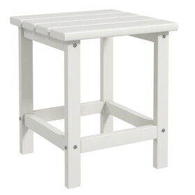Outsunny Adirondack Side Table, Square Patio End Table, Weather Resistant 15" Outdoor HDPE Table for Porch, Pool, Balcony, White W2225P200881