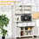 HOMCOM 63.5" Kitchen Buffet with Hutch, Pantry Storage Cabinet with 4 Shelves, Drawers, Framed Glass Doors, Open Microwave Countertop, Antique White W2225P200883