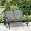 Outsunny 2-Person Outdoor Glider Bench, Patio Double Swing Rocking Chair Loveseat w/Powder Coated Steel Frame for Backyard Garden Porch, Gray W2225P200885