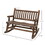 Outsunny 2-Person Wood Rocking Chair with Log Design, Heavy Duty Loveseat with Wide Curved Seats for Patio, Backyard, Garden, Walnut W2225P200892