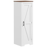HOMCOM Farmhouse Storage Cabinet with Adjustable Shelf, Single Barn Door Accent Cabinet for Living Room, Floor Pantry Cabinet, White W2225P200919