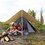 Outsunny 15.4'x15.4'x8.5' Teepee Tent, Waterproof Camping Tent with Porch Area, Floor and Carry Bag, for 2-3 Person Outdoor Backpacking Camping Hiking, Coffee W2225P200924