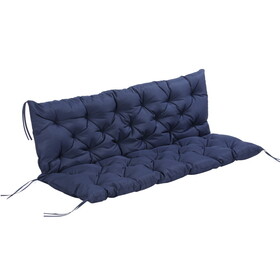 Outsunny Tufted Bench Cushions for Outdoor Furniture, 3-Seater Replacement for Swing Chair, Patio Sofa/Couch, Overstuffed, Includes Backrest, Dark Blue W2225P200930