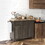 HOMCOM Triple-Cabinet Rolling Kitchen Island on Wheels, Kitchen Cart with Storage Shelf Adjustment, Rolling Utility Cart with Wood Top, Towel Rack, Big Drawer, Distressed Brown W2225P200933