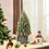 HOMCOM 18" Tall Unlit Miniature Snow-Flocked Tabletop Artificial Christmas Tree, Holiday Decoration with Pine Cones and Berries W2225P200937